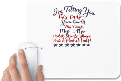 UDNAG White Mousepad 'Habet starts where your alphabets end | Dr. Seuss' for Computer / PC / Laptop [230 x 200 x 5mm] Non Slip Base Mousepad(White)