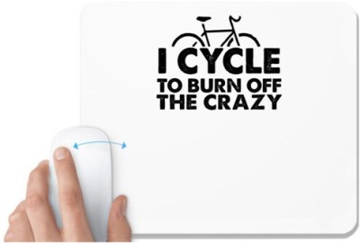 UDNAG White Mousepad 'Cycle | cycle to burn off' for Computer / PC / Laptop [230 x 200 x 5mm] Mousepad(White)