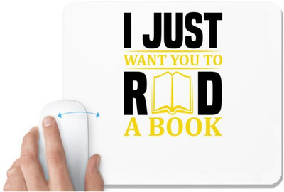UDNAG White Mousepad 'Books | I just copy' for Computer / PC / Laptop [230 x 200 x 5mm] Non Slip Base Mousepad(White)