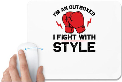 UDNAG White Mousepad 'Boxing | I'm an' for Computer / PC / Laptop [230 x 200 x 5mm] Mousepad(White)