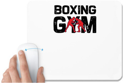 UDNAG White Mousepad 'Boxing | Boxing gym' for Computer / PC / Laptop [230 x 200 x 5mm] Non Slip Base Mousepad(White)
