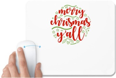 UDNAG White Mousepad 'Christmas | merry chrismas y’alllll' for Computer / PC / Laptop [230 x 200 x 5mm] Mousepad(White)