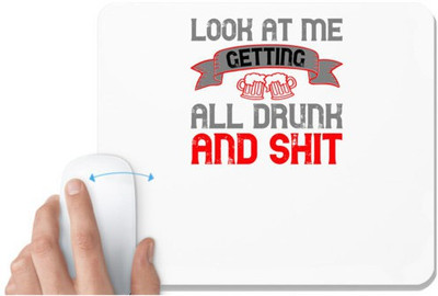 UDNAG White Mousepad 'Couple | look at megetting all drunk and shit' for Computer / PC / Laptop [230 x 200 x 5mm] Mousepad(White)