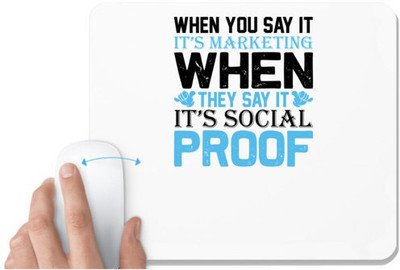UDNAG White Mousepad 'Proof | When you' for Computer / PC / Laptop [230 x 200 x 5mm] Non Slip Base Mousepad(White)