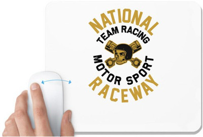 UDNAG White Mousepad 'Racing | National' for Computer / PC / Laptop [230 x 200 x 5mm] Non Slip Base Mousepad(White)