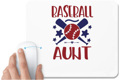 UDNAG White Mousepad 'Baseball | Baseball aunt' for Computer / PC / Laptop [230 x 200 x 5mm] Non Slip Base Mousepad(White)
