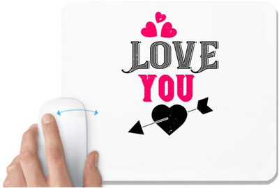 UDNAG White Mousepad 'Love | love you' for Computer / PC / Laptop [230 x 200 x 5mm] Non Slip Base Mousepad(White)