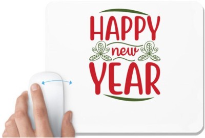 UDNAG White Mousepad 'Christmas | Happy new year' for Computer / PC / Laptop [230 x 200 x 5mm] Mousepad(White)