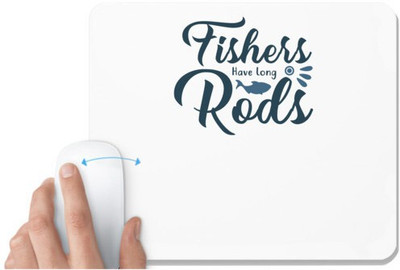 UDNAG White Mousepad 'Fishing | Fishers have long' for Computer / PC / Laptop [230 x 200 x 5mm] Mousepad(White)