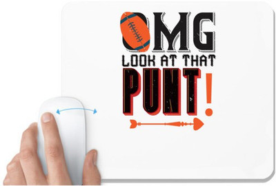UDNAG White Mousepad 'Basketball | Omg look at that punt' for Computer / PC / Laptop [230 x 200 x 5mm] Non Slip Base Mousepad(White)