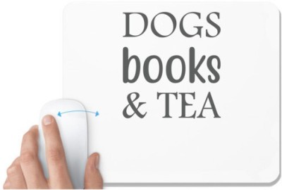 UDNAG White Mousepad 'Dogs | Dogs book and tea' for Computer / PC / Laptop [230 x 200 x 5mm] Mousepad(White)