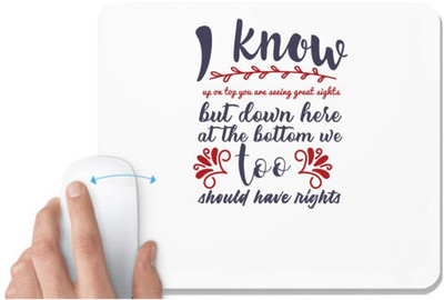 UDNAG White Mousepad 'I know up on the top you are seeing great sights | Dr. Seuss' for Computer / PC / Laptop [230 x 200 x 5mm] Non Slip Base Mousepad(White)