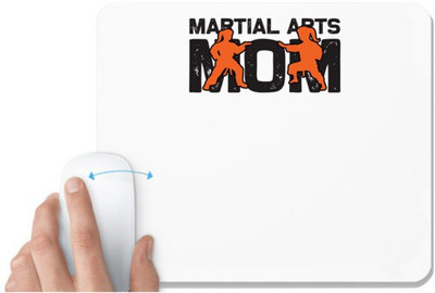 UDNAG White Mousepad 'Mother | Martial arts mom' for Computer / PC / Laptop [230 x 200 x 5mm] Non Slip Base Mousepad(White)
