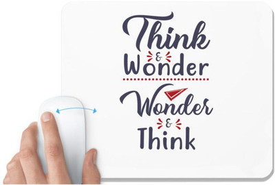 UDNAG White Mousepad 'Think wonder | Dr. Seuss' for Computer / PC / Laptop [230 x 200 x 5mm] Non Slip Base Mousepad(White)