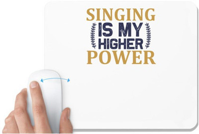 UDNAG White Mousepad 'Music | Singing is my' for Computer / PC / Laptop [230 x 200 x 5mm] Non Slip Base Mousepad(White)
