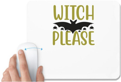 UDNAG White Mousepad 'Halloween | Witch Please copy' for Computer / PC / Laptop [230 x 200 x 5mm] Non Slip Base Mousepad(White)