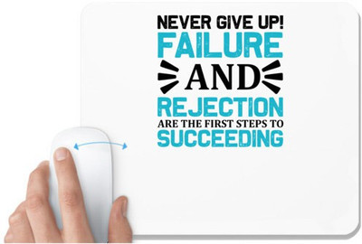 UDNAG White Mousepad 'Never give up | Never give up copy' for Computer / PC / Laptop [230 x 200 x 5mm] Mousepad(White)