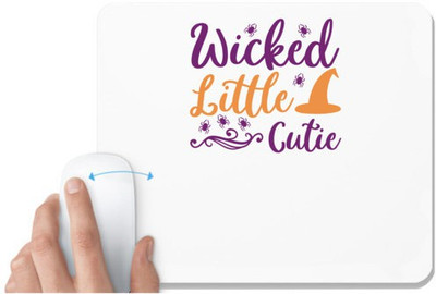 UDNAG White Mousepad 'witch | Wicket Little Cutie' for Computer / PC / Laptop [230 x 200 x 5mm] Non Slip Base Mousepad(White)