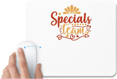 UDNAG White Mousepad 'Teacher Student | specials team' for Computer / PC / Laptop [230 x 200 x 5mm] Non Slip Base Mousepad(White)
