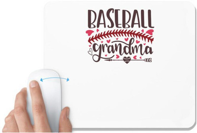 UDNAG White Mousepad 'Baseball | Baseball grandma' for Computer / PC / Laptop [230 x 200 x 5mm] Non Slip Base Mousepad(White)