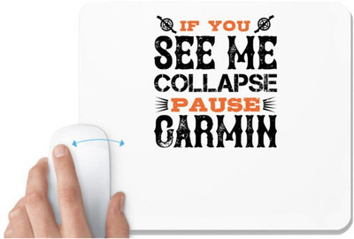 UDNAG White Mousepad 'Engineer | if you see me collapse pause' for Computer / PC / Laptop [230 x 200 x 5mm] Non Slip Base Mousepad(White)