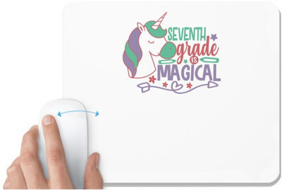 UDNAG White Mousepad 'Teacher Student | 7th grade is magical' for Computer / PC / Laptop [230 x 200 x 5mm] Mousepad(White)