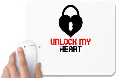 UDNAG White Mousepad 'Couple | unlock my heart' for Computer / PC / Laptop [230 x 200 x 5mm] Non Slip Base Mousepad(White)