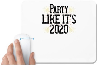 UDNAG White Mousepad 'Christmas | Party like it’s 2020' for Computer / PC / Laptop [230 x 200 x 5mm] Mousepad(White)