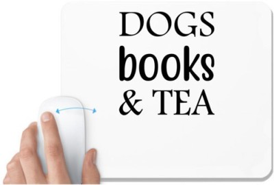 UDNAG White Mousepad 'Dogs | Dog Book and tea' for Computer / PC / Laptop [230 x 200 x 5mm] Mousepad(White)