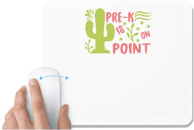 UDNAG White Mousepad 'Teacher Student | pre-k is on point' for Computer / PC / Laptop [230 x 200 x 5mm] Mousepad(White)
