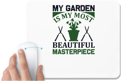 UDNAG White Mousepad 'Garden | My garden' for Computer / PC / Laptop [230 x 200 x 5mm] Non Slip Base Mousepad(White)