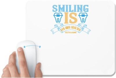 UDNAG White Mousepad 'Dentist | Smiling is Fun With Healthy Teeth & Gums' for Computer / PC / Laptop [230 x 200 x 5mm] Mousepad(White)