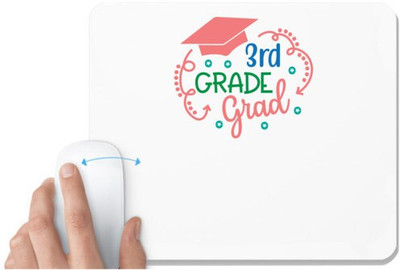 UDNAG White Mousepad 'Teacher Student | 3rd grade grad' for Computer / PC / Laptop [230 x 200 x 5mm] Mousepad(White)