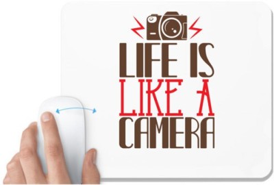 UDNAG White Mousepad 'Cameraman | life is like a camera' for Computer / PC / Laptop [230 x 200 x 5mm] Mousepad(White)