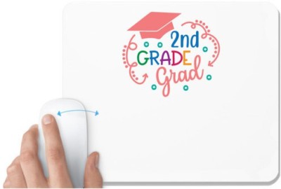 UDNAG White Mousepad 'Teacher Student | 2nd grade grad' for Computer / PC / Laptop [230 x 200 x 5mm] Mousepad(White)