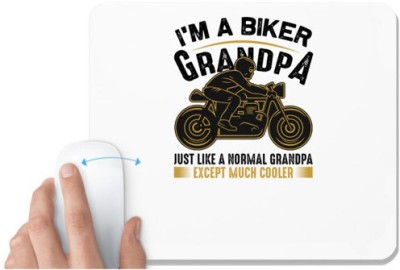 UDNAG White Mousepad 'Grand Father | I'm a biker' for Computer / PC / Laptop [230 x 200 x 5mm] Mousepad(White)