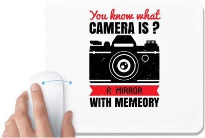 UDNAG White Mousepad 'Cameraman | You know what CAMERA IS' for Computer / PC / Laptop [230 x 200 x 5mm] Mousepad(White)
