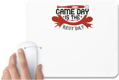 UDNAG White Mousepad 'Baseball | Game day is the best day 4' for Computer / PC / Laptop [230 x 200 x 5mm] Mousepad(White)
