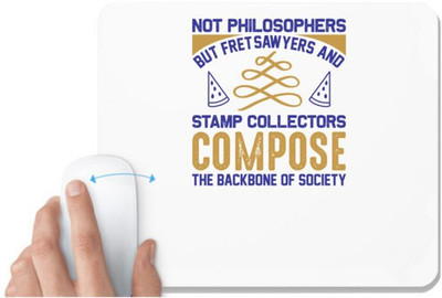 UDNAG White Mousepad 'Stamp collector | Not' for Computer / PC / Laptop [230 x 200 x 5mm] Non Slip Base Mousepad(White)