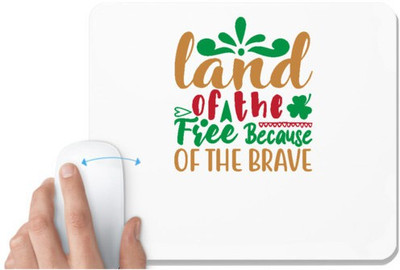 UDNAG White Mousepad 'Christmas | Land of the free because of the brave copy' for Computer / PC / Laptop [230 x 200 x 5mm] Mousepad(White)