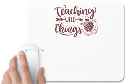 UDNAG White Mousepad 'Teacher Student | Teaching wild things' for Computer / PC / Laptop [230 x 200 x 5mm] Non Slip Base Mousepad(White)