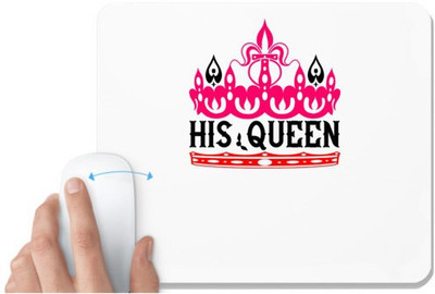 UDNAG White Mousepad 'Couple | his Queen' for Computer / PC / Laptop [230 x 200 x 5mm] Non Slip Base Mousepad(White)