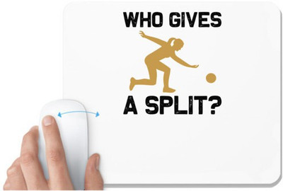 UDNAG White Mousepad 'Bowling | Who gives' for Computer / PC / Laptop [230 x 200 x 5mm] Non Slip Base Mousepad(White)