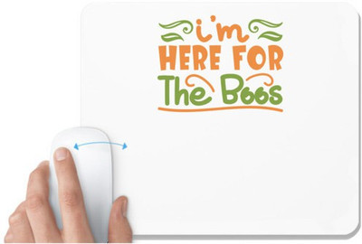 UDNAG White Mousepad 'Witch | i’m here for the boos' for Computer / PC / Laptop [230 x 200 x 5mm] Mousepad(White)