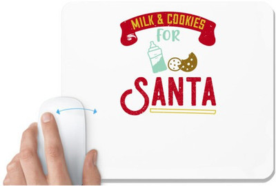 UDNAG White Mousepad 'Christmas | Milk & cookies for Santa' for Computer / PC / Laptop [230 x 200 x 5mm] Mousepad(White)