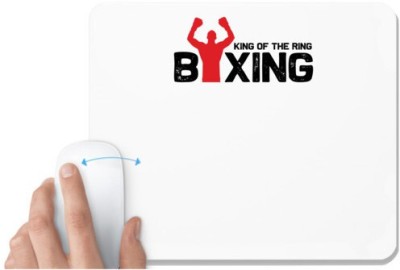 UDNAG White Mousepad 'Boxing | King of the' for Computer / PC / Laptop [230 x 200 x 5mm] Mousepad(White)