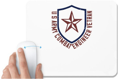 UDNAG White Mousepad 'Soldier | u s army conbat engineer vetran' for Computer / PC / Laptop [230 x 200 x 5mm] Non Slip Base Mousepad(White)