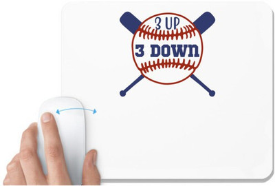 UDNAG White Mousepad 'Baseball | 3up 3down' for Computer / PC / Laptop [230 x 200 x 5mm] Mousepad(White)