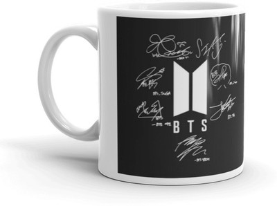 Mr UVD BTS Logo Printed With Signature Premium Quality (350ml) Ceramic Coffee Mug(350 ml)