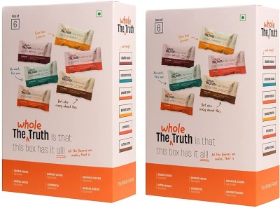 The Whole Truth Protein Bars - SUPER SAVER PACK All in one Flavour's- Pack of 12 Protein Bars(0.624 kg, Coco, Coconut, Coffee, Cranberry, Peanut butter, Peanut Cocoa)